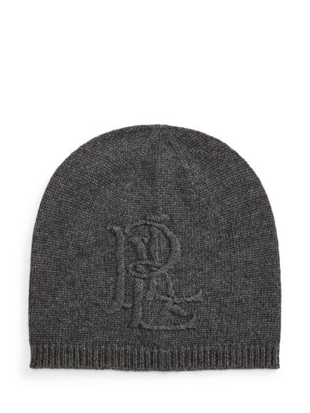 Lauren Ralph Lauren Embroidered Logo Beanie Hat, Charcoal, Charcoal