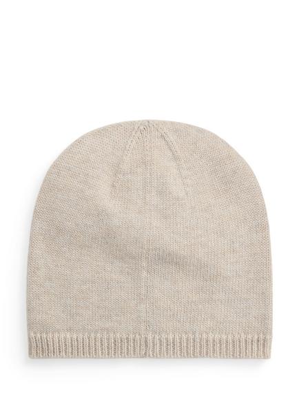 Lauren Ralph Lauren Embroidered Logo Beanie Hat, Oatmeal - view 2, Oatmeal