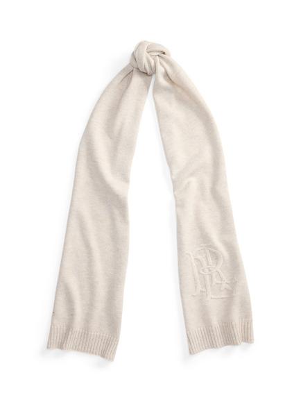 Lauren Ralph Lauren Embroidered Logo Scarf, Oatmeal Heather, Oatmeal Heather