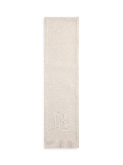 Lauren Ralph Lauren Embroidered Logo Scarf, Oatmeal Heather - view 2, Oatmeal Heather