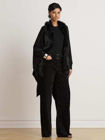 Lauren Ralph Lauren Runa Poncho Wrap, Black, Black