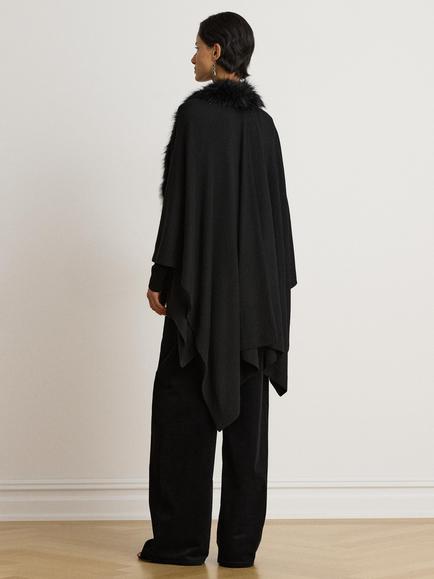 Lauren Ralph Lauren Runa Poncho Wrap, Black - view 2, Black