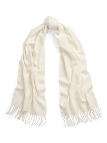 Lauren Ralph Lauren Wool Rich with Cashmere Scarf, Cream, Cream
