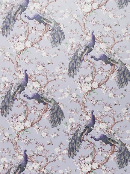 Laura Ashley Belvedere Velvet Furnishing Fabric, Pale Iris, Pale Iris