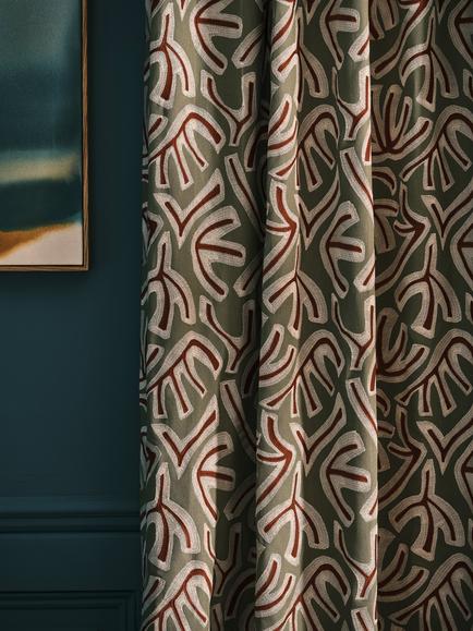 Osborne & Little Avila Furnishing Fabric - view 2, Leaf/Lemon