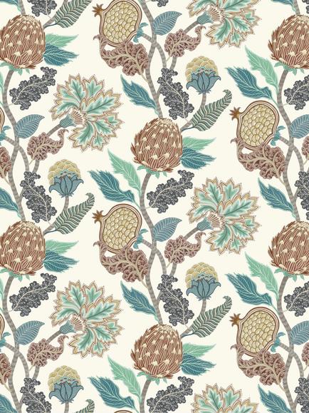 Osborne & Little Cynara Furnishing Fabric, Raspberry/Cobalt