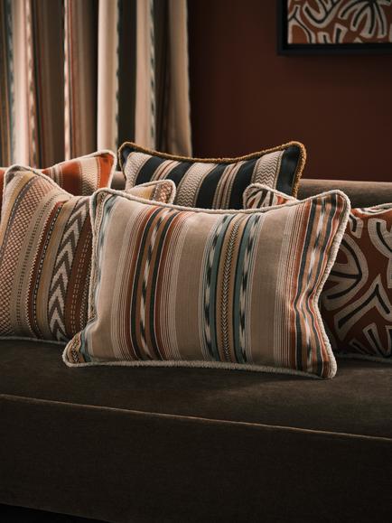 Osborne & Little Ombrone Furnishing Fabric - view 2, Parchment/Ivory