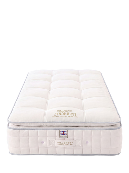 Millbrook Beds Hampshire Collection Lyndhurst 5000 Pillowtop Pocket Spring Mattress, Medium Tension, Single, White