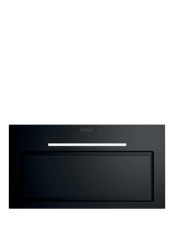 Haier 36902039 52cm Canopy Cooker Hood, Black Glass, Black Glass