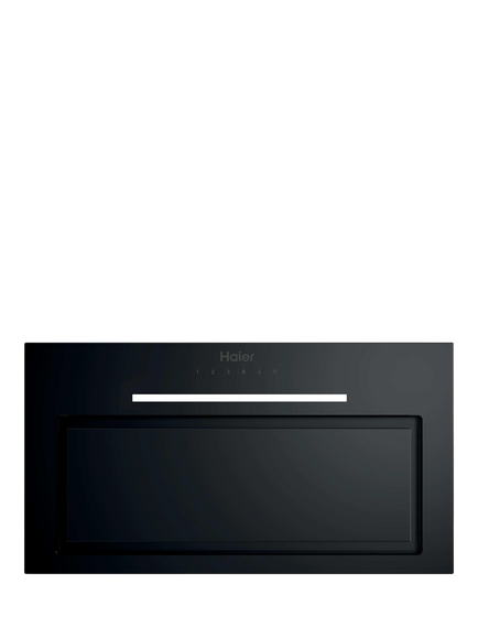 Haier 36902039 52cm Canopy Cooker Hood, Black Glass, Black Glass