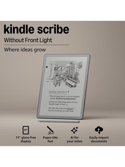 Amazon Kindle Scribe without Front Light (2025) eReader with Premium Pen, 11”, 16GB, Grey - view 2, Grey