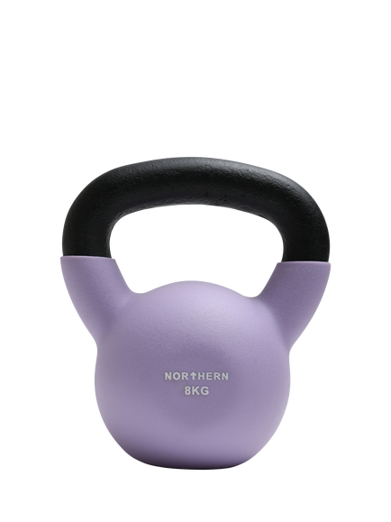 Northern Gym Equipment Neoprene Coated Cast Iron Kettlebell, 8kg - view 2, Lavender