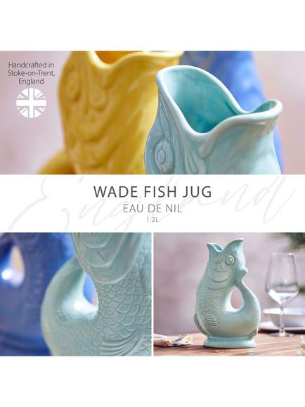 Wade Pottery Fish Earthenware Jug, 1.2L, Eau De Nil - view 2, Eau De Nil