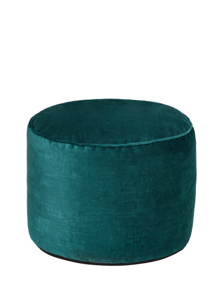 John Lewis Velvet Round Pouffe, Teal