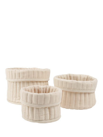 CuddleCo Storage Baskets, Set of 3, Cashmere Waffle, Cashmere Waffle