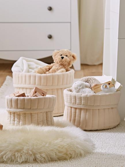 CuddleCo Storage Baskets, Set of 3, Cashmere Waffle - view 2, Cashmere Waffle