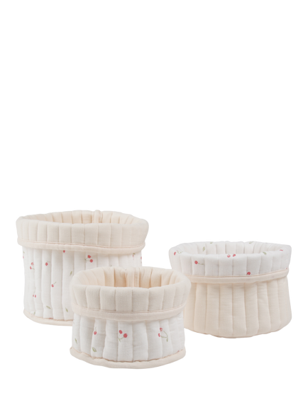 CuddleCo Storage Baskets, Set of 3, Ditsy Cherry, Ditsy Cherry