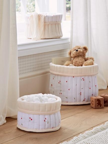 CuddleCo Storage Baskets, Set of 3, Ditsy Cherry - view 2, Ditsy Cherry