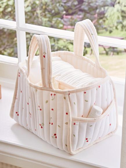 CuddleCo Nappy Caddy, Ditsy Cherry - view 2, Ditsy Cherry