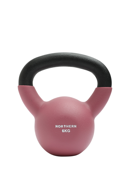 Northern Gym Equipment Neoprene Coated Cast Iron Kettlebell, 6kg - view 2, Dusk Pink