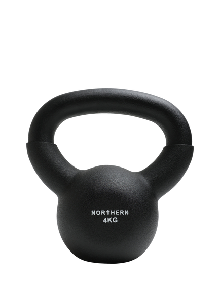 Northern Gym Equipment Neoprene Coated Cast Iron Kettlebell, 4kg - view 2, Black