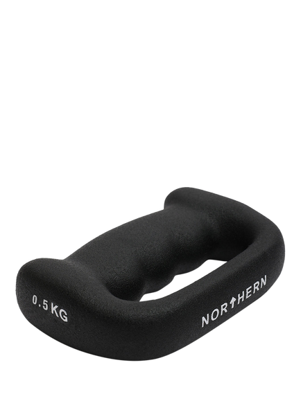Northern Gym Hand Dumbbells D Shaped Boxing Exercise Weights, 0.5kg, Black