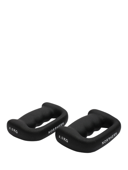 Northern Gym Hand Dumbbells D Shaped Boxing Exercise Weights, 0.5kg - view 2, Black