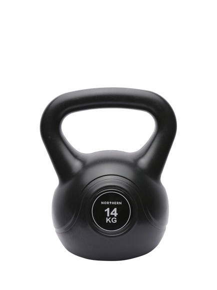 Northern Gym Equipment Vinyl Kettlebell, 14kg, Black