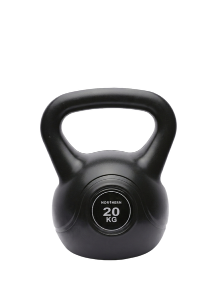Northern Gym Equipment Vinyl Kettlebell, 20kg, Black