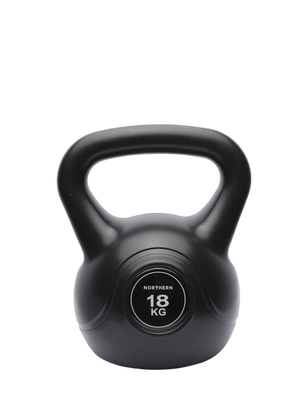 Northern Gym Equipment Vinyl Kettlebell, 18kg, Black