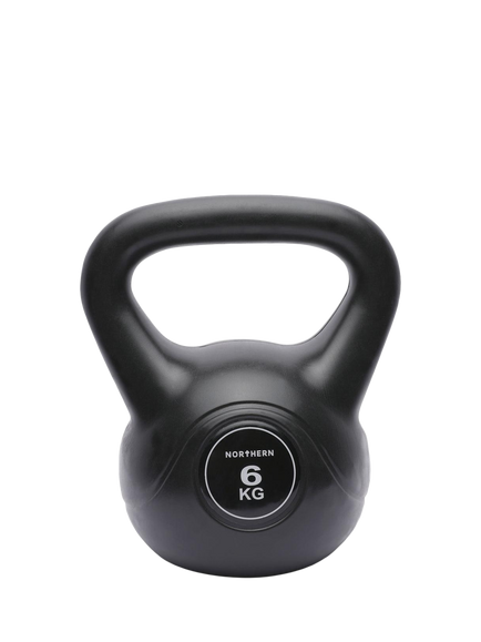 Northern Gym Equipment Vinyl Kettlebell, 6kg, Black