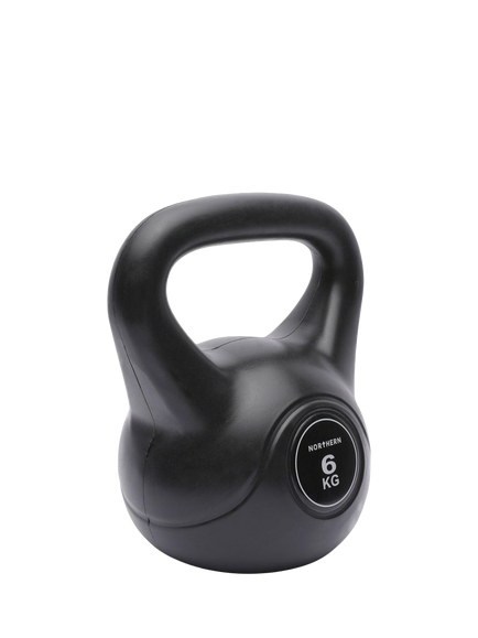 Northern Gym Equipment Vinyl Kettlebell, 6kg - view 2, Black