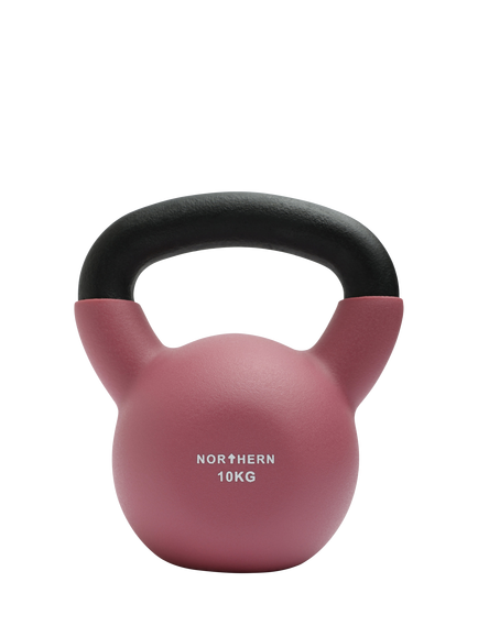Northern Gym Equipment Neoprene Coated Cast Iron Kettlebell, 10kg - view 2, Dusk Pink
