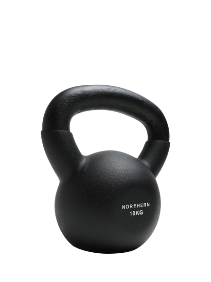 Northern Gym Equipment Neoprene Coated Cast Iron Kettlebell, 10kg, Black
