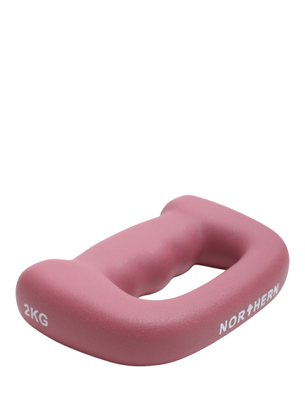 Northern Gym Hand Dumbbells D Shaped Boxing Exercise Weights, 2kg, Dusk Pink
