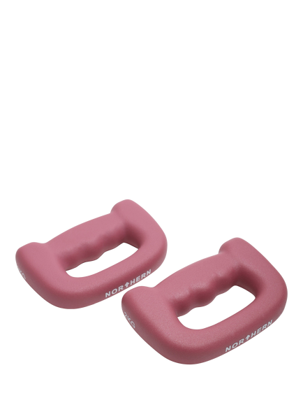 Northern Gym Hand Dumbbells D Shaped Boxing Exercise Weights, 2kg - view 2, Dusk Pink