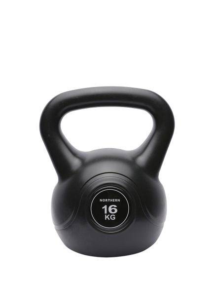 Northern Gym Equipment Vinyl Kettlebell, 16kg, Black