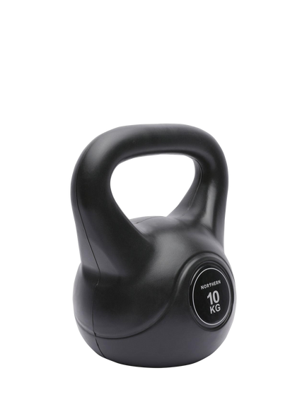 Northern Gym Equipment Vinyl Kettlebell, 10kg - view 2, Black