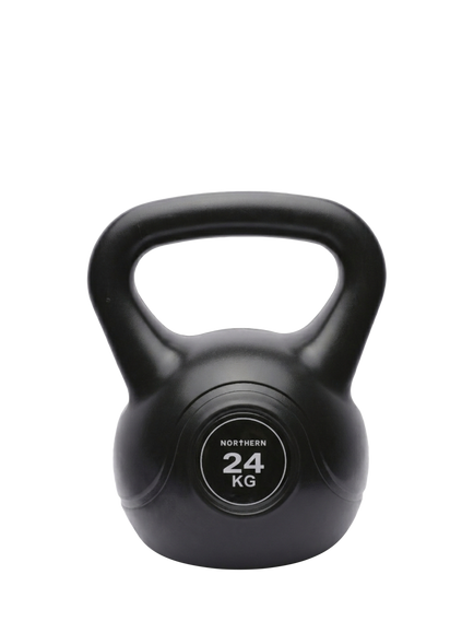 Northern Gym Equipment Vinyl Kettlebell, 24kg, Black