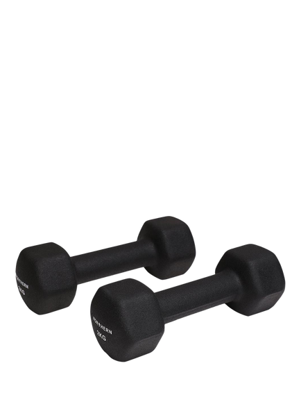 Northern Gym Equipment Neoprene Hex Dumbbell, 3kg, Black - view 2, Black