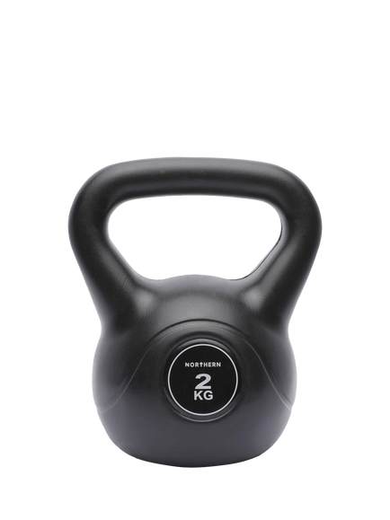 Northern Gym Equipment Vinyl Kettlebell, 2kg, Black