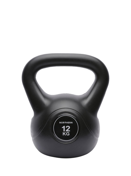 Northern Gym Equipment Vinyl Kettlebell, 12kg, Black