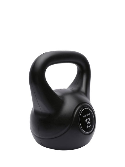 Northern Gym Equipment Vinyl Kettlebell, 12kg - view 2, Black