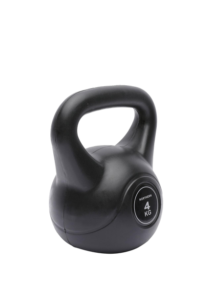 Northern Gym Equipment Vinyl Kettlebell, 4kg - view 2, Black