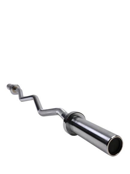 Northern Gym Equipment Olympic EZ Curl Weight Lifting Bar, Silver