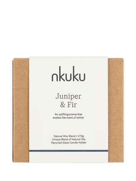 nkuku Juniper & Fir Soy Wax Candle, 270g - view 2, Antique Gold