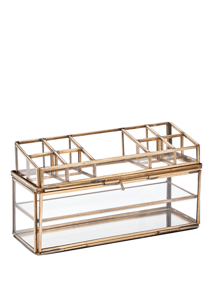 nkuku Bequai Open Jewellery Box, Antique Brass, Antique Brass