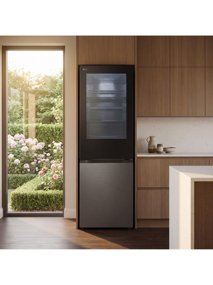 LG InstaView GBGS514CEV Freestanding 60/40 Fridge Freezer, Essence Black Steel - view 2, Essence Black Steel