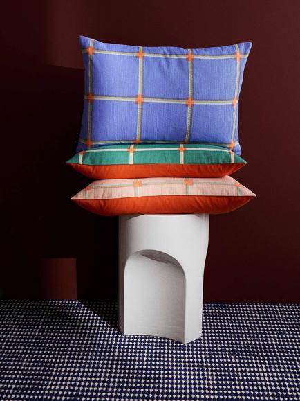 The Conran Shop Cuba Cotton Cushion, Blue - view 2, Blue
