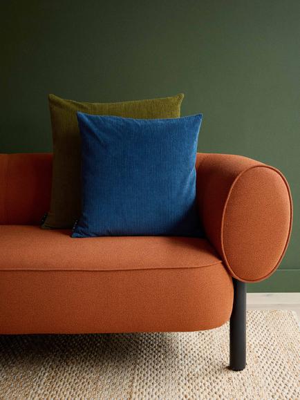 The Conran Shop Miller Corduroy Velvet Cushion Cover, Petrol - view 2, Petrol